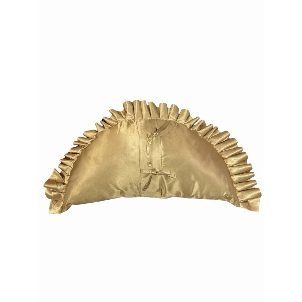 IKEA Zandra Rhodes Karismatisk Throw Pillow Cushion Gold Satin Ruffle Crescent